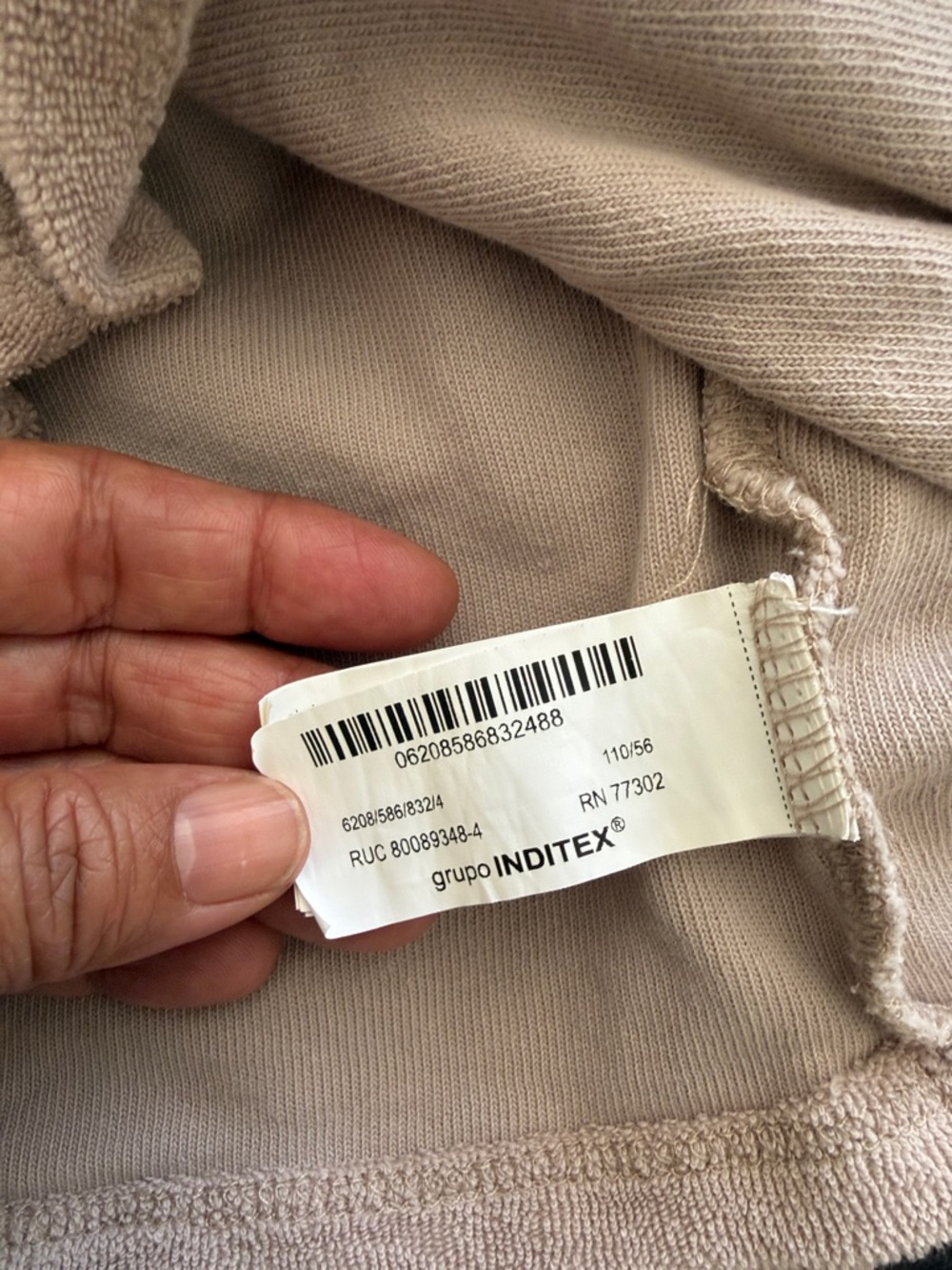 Zara cosy Terry Polo Top & Shorts Set - Taupe - Picture 8 of 10
